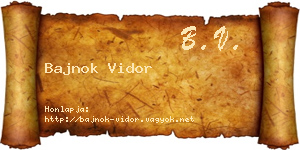 Bajnok Vidor névjegykártya